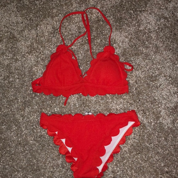 scalloped bathing suit
